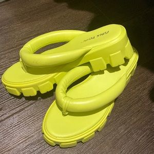 Neon green chunky sandals